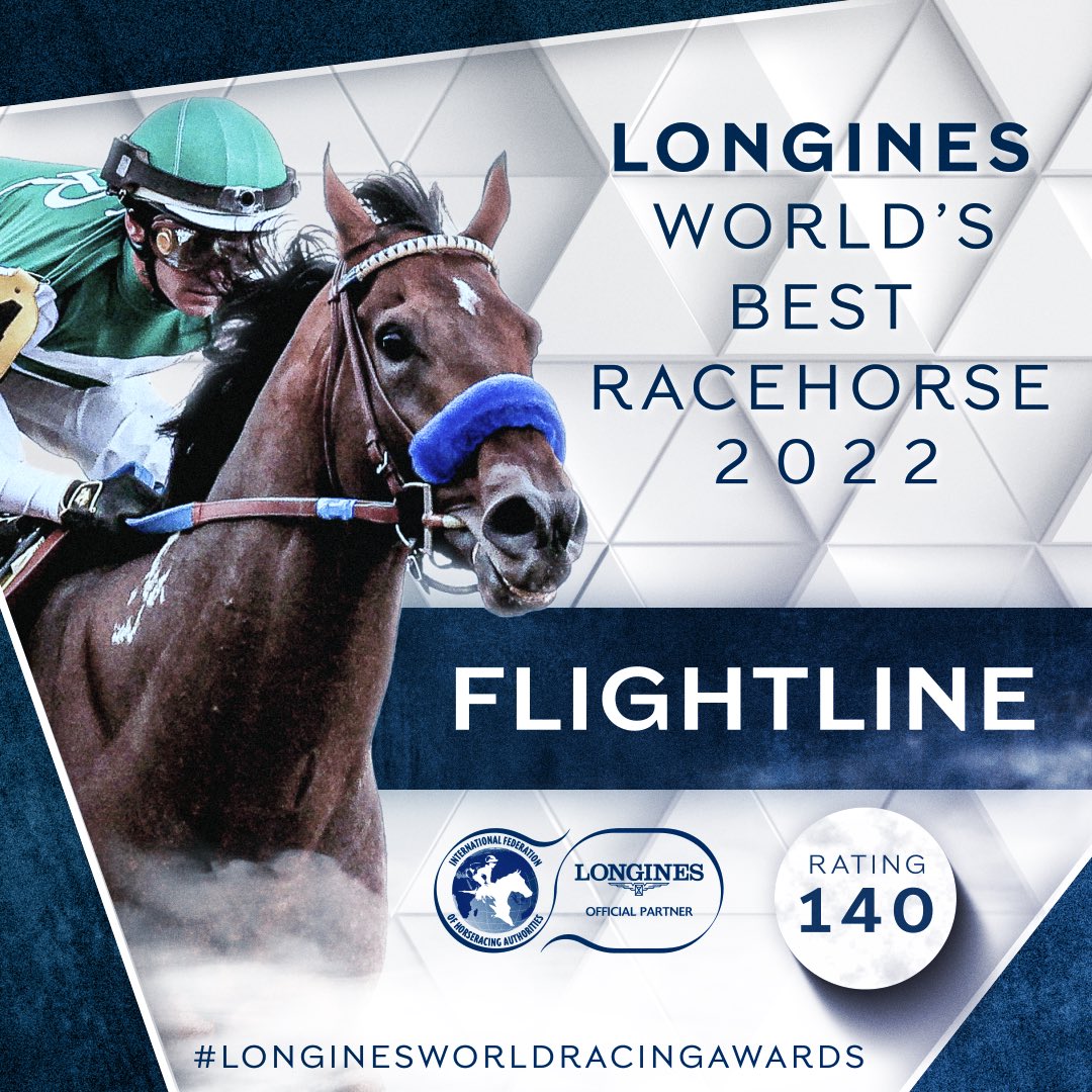 Congratulations to Flightline for being named the 2022 Longines World's Best Racehorse!
#LonginesWorldRacingAwards