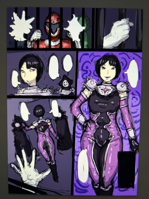 今は悪堕ちした戦隊ヒロインが首領とイチャイチャするミニ漫画を描いてます 