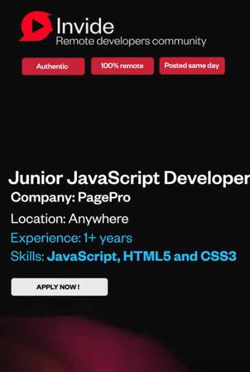 Invide_Labs's tweet photo. Remote developer jobs for all!

Checkout our recent video: https://t.co/If3b7ngHsQ…

🔹100% Remote
🔹Authentic
🔹Posted same day

Follow us for more !

#remotework #remotejobs #SoftwareDeveloper #Software #100DaysOfCode https://t.co/CqlqU7CxZ5