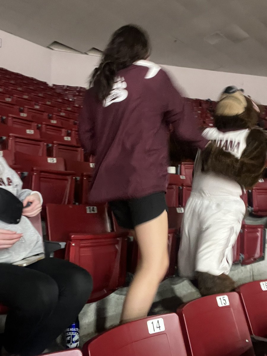 SentinelGBB's tweet photo. Monte giving us a private dance lesson at the Last Griz game last night! #spartyon @montanaladygrizbb https://t.co/vJtazNvNCu