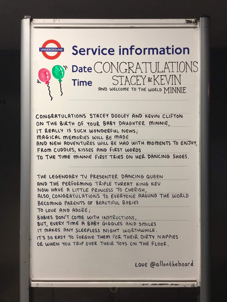 Congratulations Stacey Dooley and Kevin Clifton on the birth of your baby daughter, Minnie.
Wonderful news.
Also congratulations to everyone who has become parents recently.
@allontheboard 

#StaceyDooley #KevinClifton #allontheboard