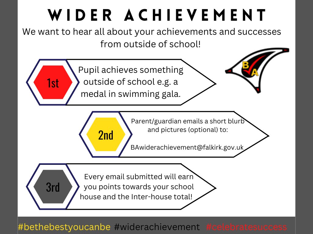 Boness_WiderAch's tweet photo. Please follow the below steps to let us know all about your young person’s achievements from outside of school! 

This will gain them points for their school house and will also be shared with staff! https://t.co/gLEIThEDAx