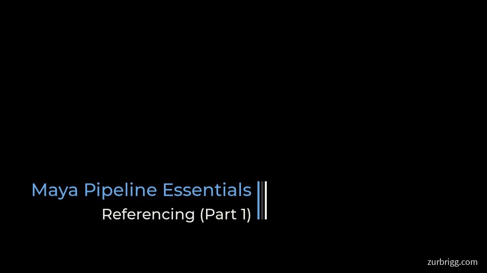A detailed look at referencing in Maya…

What it is, how it works and why it is so important to the animation pipeline (with Python examples).

Now available in the Maya Pipeline Essentials course:

zurbrigg.com/courses