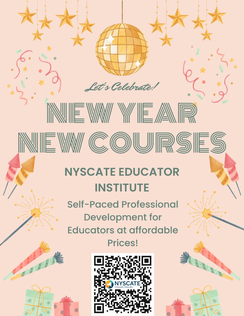 Self-Paced Professional Development for Educators Learn at your own pace, anytime, anywhere. These courses have been created by NYS educators for NYS educators. Learn how to engage your students in learning and provide real solutions for your class. nyscate.org/o/nyscate/page…