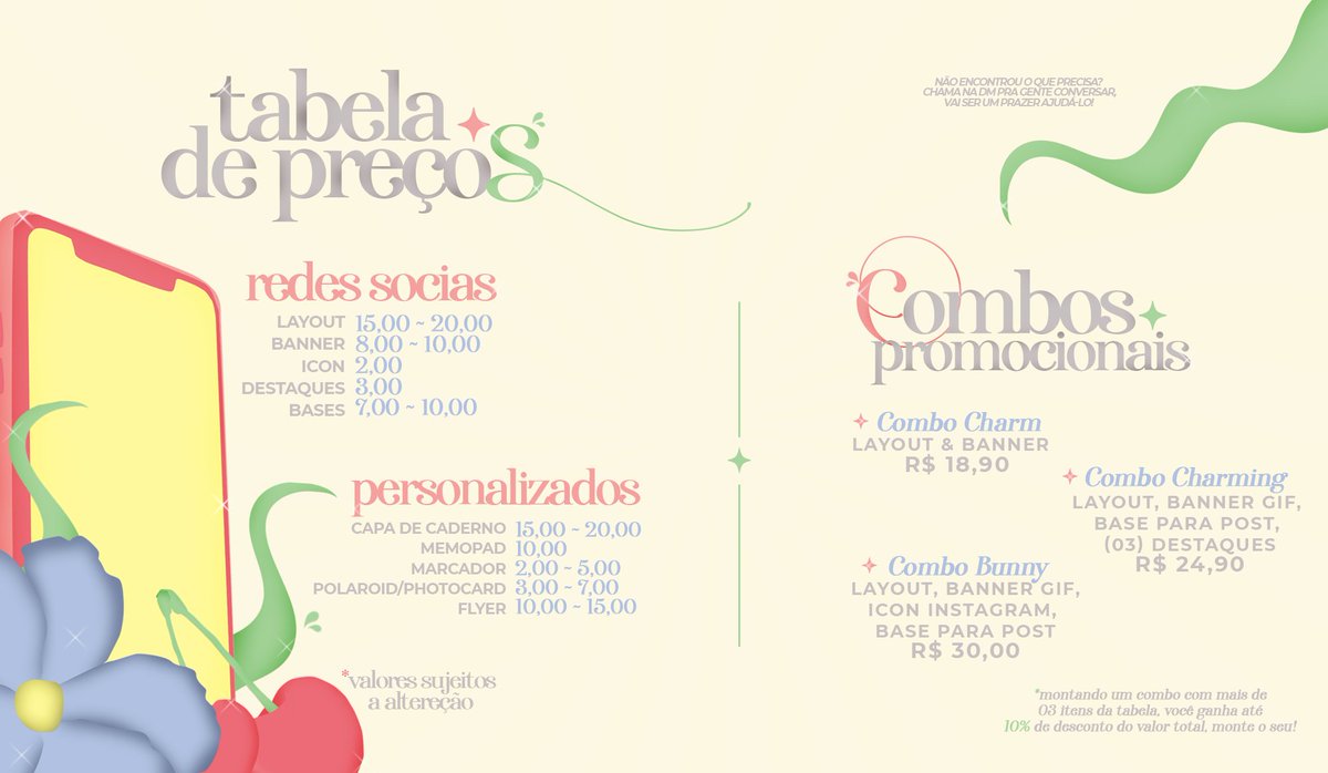 ★ Seja bem-vinde à Rae Studio! 

— Confira as regras, serviços e valores abaixo. 
Não encontrou o que procurava? Chame na dm ou mande um ccat, no link da bio! 

Portfólio: behance.net/raestudio 
Cronograma: docs.google.com/spreadsheets/d…