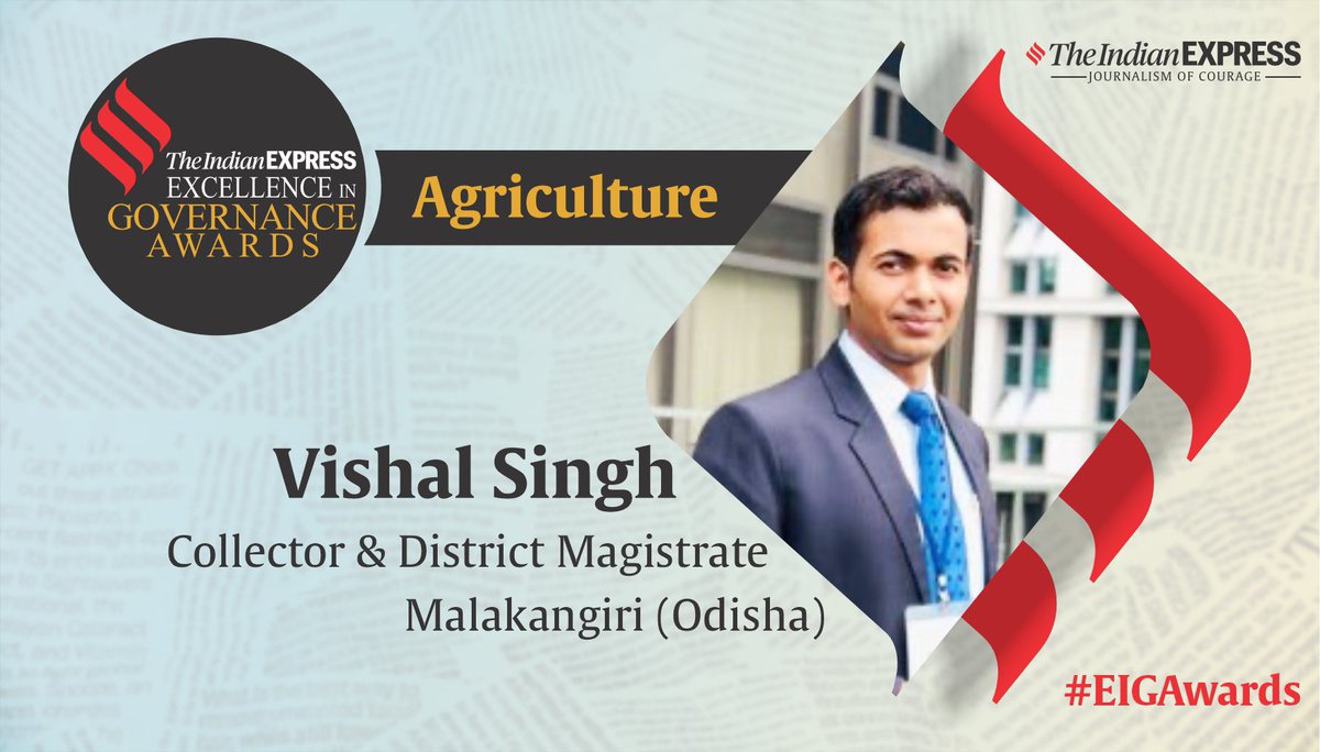 #EIGawards: Congratulations Vishal Singh for winning Excellence in Governance Award in #Agriculture category for his micro-irrigation project implemented in 6 villages in Odisha’s Malkangiri district It helped over 300 farmers grow a 2nd crop & increased household income by 60%