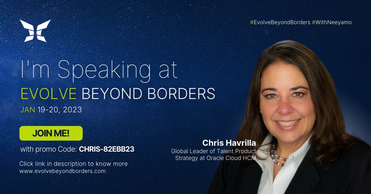havrilla's tweet photo. Please join me and the discussion - live or virtual - as I will be live on chat from the #Atlanta #EvolveBeyondBorders event!! I'll be breaking down the slightly hot topic of #skills at my borderless #HRTech session!

LINK: https://t.co/nJdrTAzKuQ

#work #workforce #AI #hcmcloud https://t.co/dmWN6jeIWC