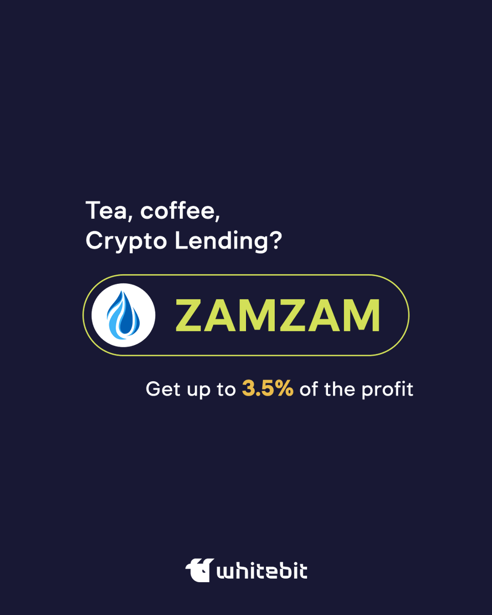 Me: Thinking about how to multiply the capital
Crypto Lending: Gives up to 3.5% for holding <a href="/ZamzamToken/">عملة زمزم ZAMZAM Token</a> from 30 to 180 days.

Start now: whitebit.com/earn/crypto-le…