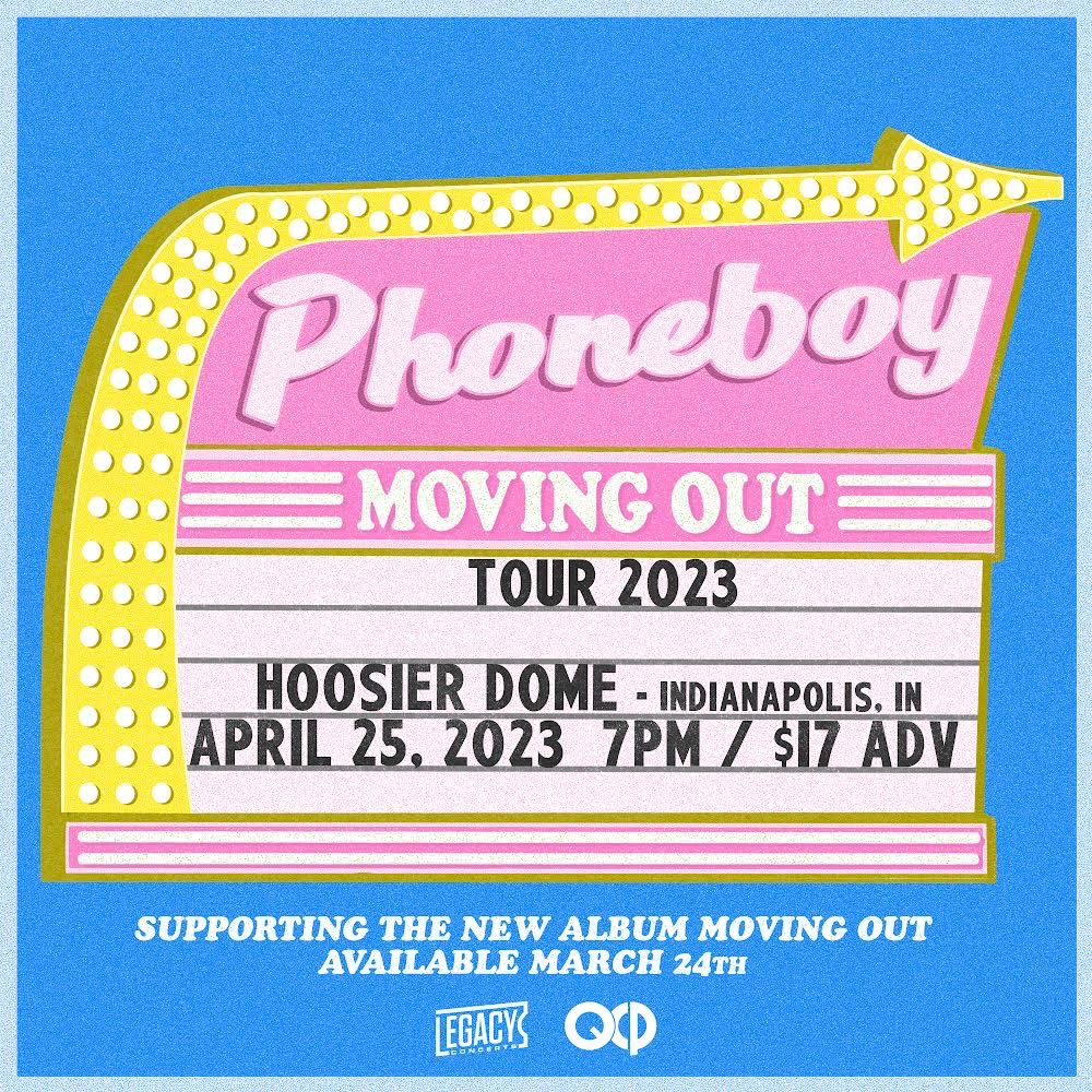 🚨 SHOW ANNOUNCEMENTS 🚨 KC & INDY: Announcing the @phoneboymusic “Moving Out” tour this April at @TheRinoKC and @hoosierdome317 GA tix on sale Friday 1/20 @ 10am local Artis presale available now!