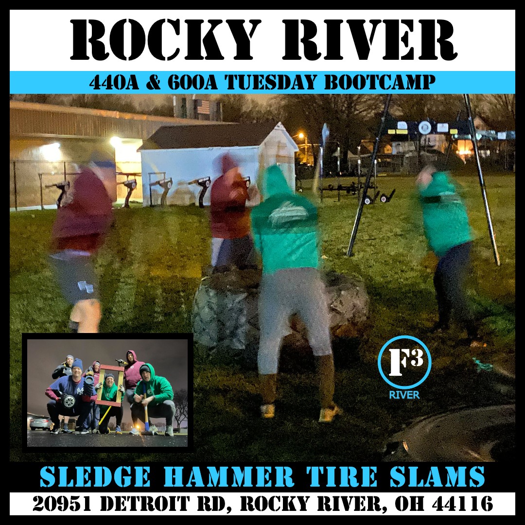 F3Cleveland's tweet photo. f3cleoh
Nothing like beating an old tire with a sledge hammer to workout any frustrations.
Free works Tuesday at Rocky River High School at 440A and 600A

#tireslams #workout #bootcamp 
#f3bonustrack #f3commando 
#f3river #f3cleveland #f3nation https://t.co/9Aa9wWwzcn