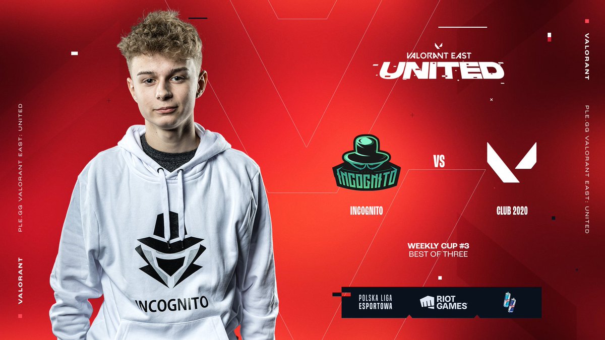Weekly Cup #3, Day 2 🤙

We're starting with a clash between two Polish 🇵🇱 teams - @incognito_valo 🆚 #Club2020 

Join us at 18:00 CET at:
🔗twitch.tv/veu_gg
