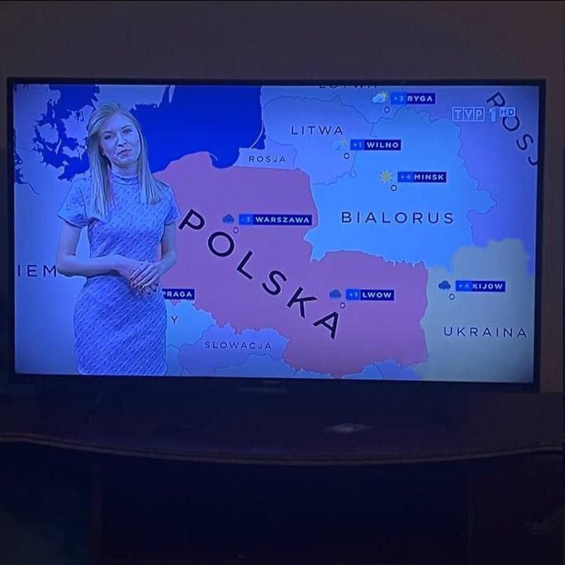 Russians claim Polish TV shows the weather for imperial Poland. They even made a hoax photo to prove it 😂