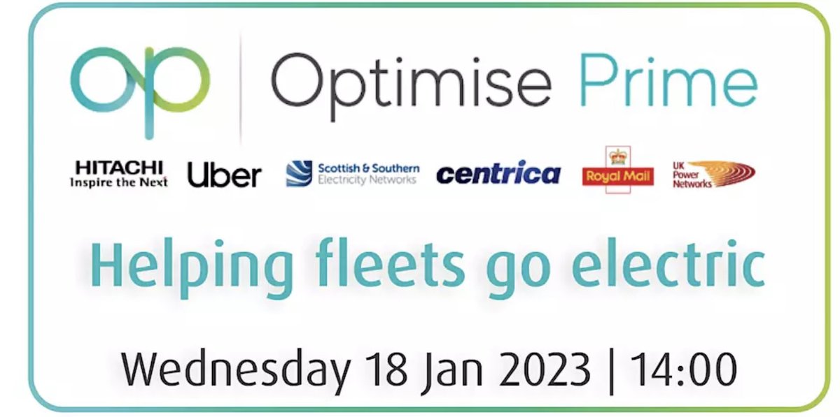 Optimise Prime (@optimise_prime) on Twitter photo Join us on tomorrow to discover some of the solutions we've been trialling as part of #OptimisePrime's transition to EVs. We'll be joined by our partners: <a href="/Uber/">Uber</a>, <a href="/centricaplc/">Centrica plc</a> and <a href="/RoyalMail/">Royal Mail</a>.
eventbrite.co.uk/e/optimise-pri… Join us on tomorrow to discover some of the solutions we've been trialling as part of #OptimisePrime's transition to EVs. We'll be joined by our partners: <a href="/Uber/">Uber</a>, <a href="/centricaplc/">Centrica plc</a> and <a href="/RoyalMail/">Royal Mail</a>.
eventbrite.co.uk/e/optimise-pri…