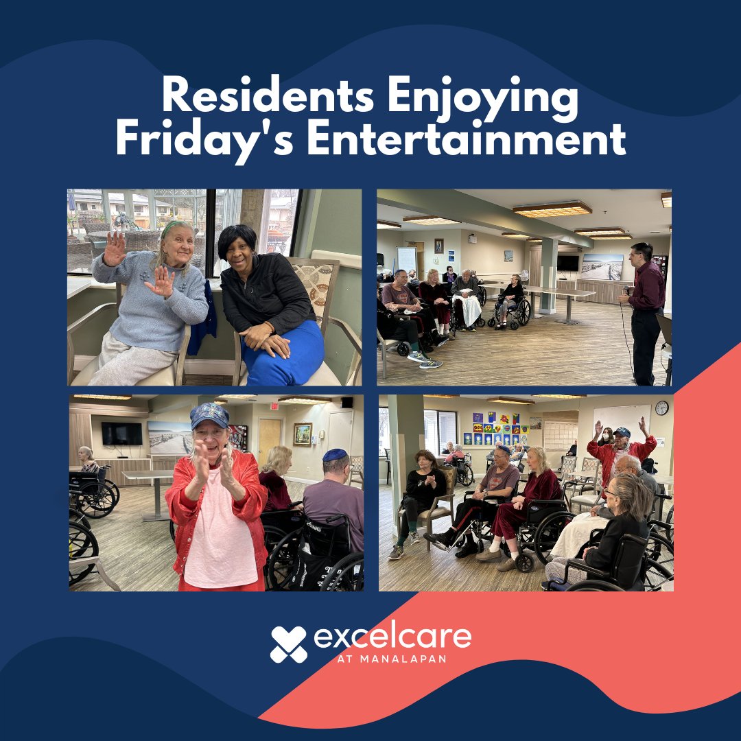 excelatManalap1's tweet photo. Some Friday entertainment is a must!

Our residents at ExcelCare Manalapan were having a great day as our staff keenly focuses on what brings joy to the residents. https://t.co/xvoMVsP5j5