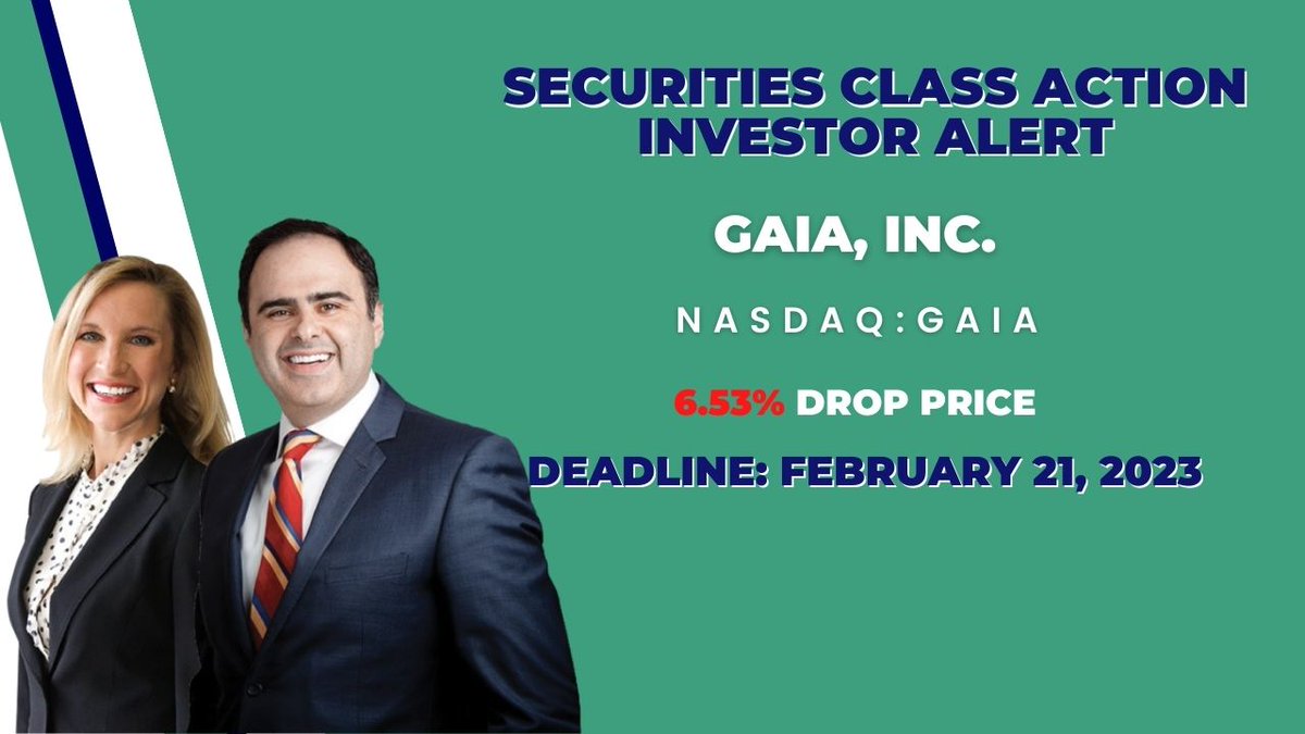 MergerAlerts's tweet image. Gaia Incorporated Securities Class Action Lawsuit $GAIA

Deadline Next Week February 21, 2023, Learn More 👉 bit.ly/GaiaIncorporat…

#NASDAQ #NasdaqListed #InvestorAlerts #stocks #stockmarketnews #StocksInNews #NYSE #investing