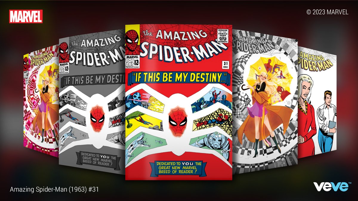 veve_official's tweet photo. 30 MINUTES!

First appearance of Gwen Stacy and Harry Osborn! @Marvel’s Amazing Spider-Man (1963) #31 features VeVe-Exclusive Rare &amp; Ultra Rare covers by @nicolettabaldar. Drops in blind box format at 8 AM PT: https://t.co/eoz5dg5ZlB

#MARVELxVeVe https://t.co/2yAM6949at