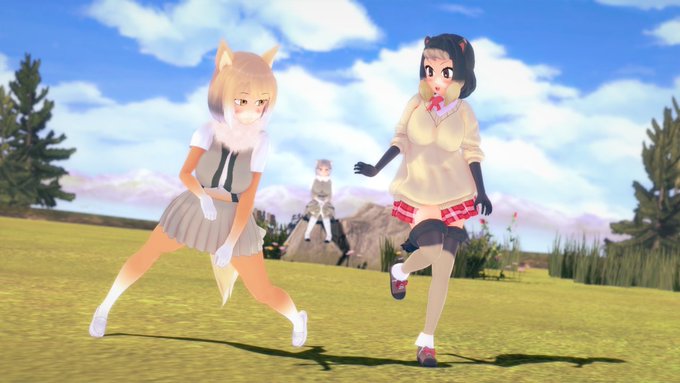 いたずらに遊ぶマーモットちゃんと高地帯フレンズたち 