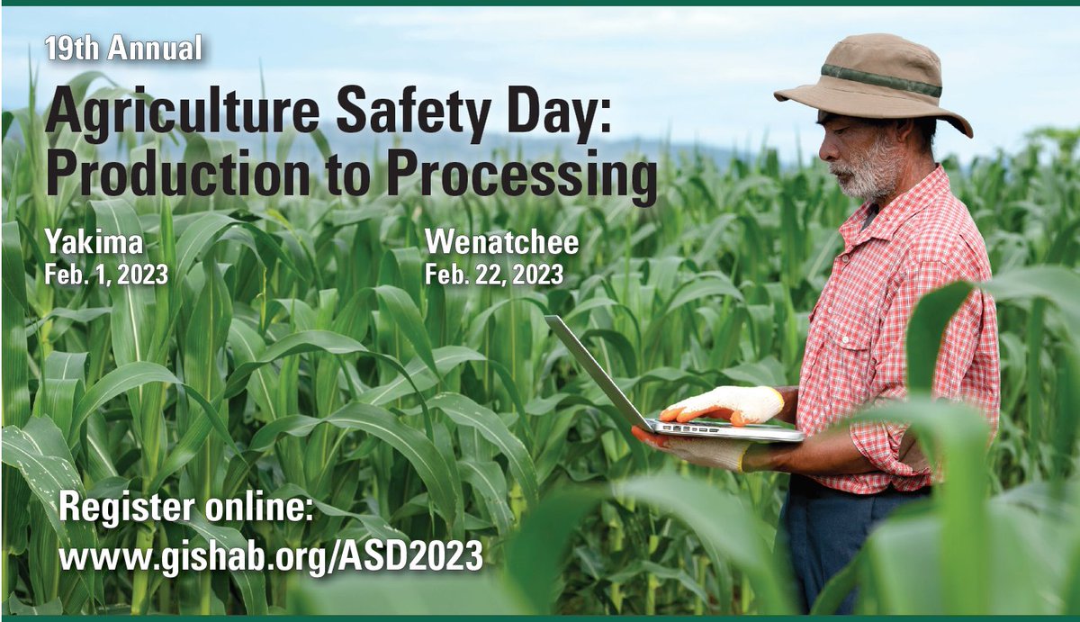 PNASHCenter's tweet photo. ⚠️Register Now for Agriculture Safety Day
PNASH and community partners will be presenting 3 different topics🎉
🍎Pesticide safety solutions
🧠Mental health resources
👩‍🌾Leadership development sessions https://t.co/BFVOAHTdLg