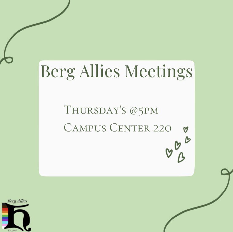 Hope to see you this Thursday! 

#BergAllies #BergPride