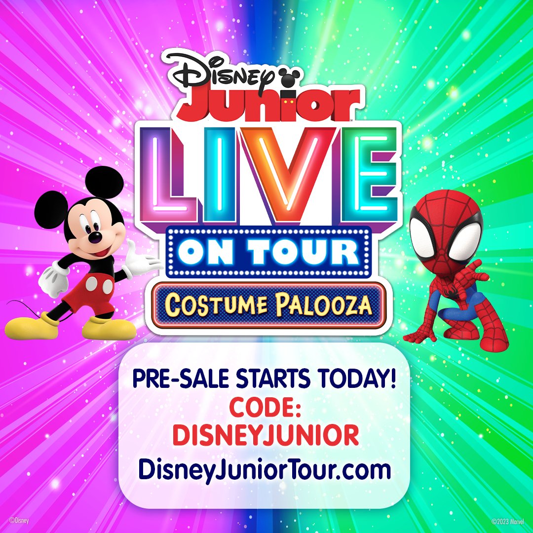 Aloha, @DisneyJunior!🌺Marvel’s Spidey and His Amazing Friends as well as Mickey, Minnie, and their pals will be LIVE on stage for the first time in Hawaii! The pre-sale for Disney Junior Live On Tour begins TODAY! #DisneyJuniorTour Click here: DisneyJuniorTour.com