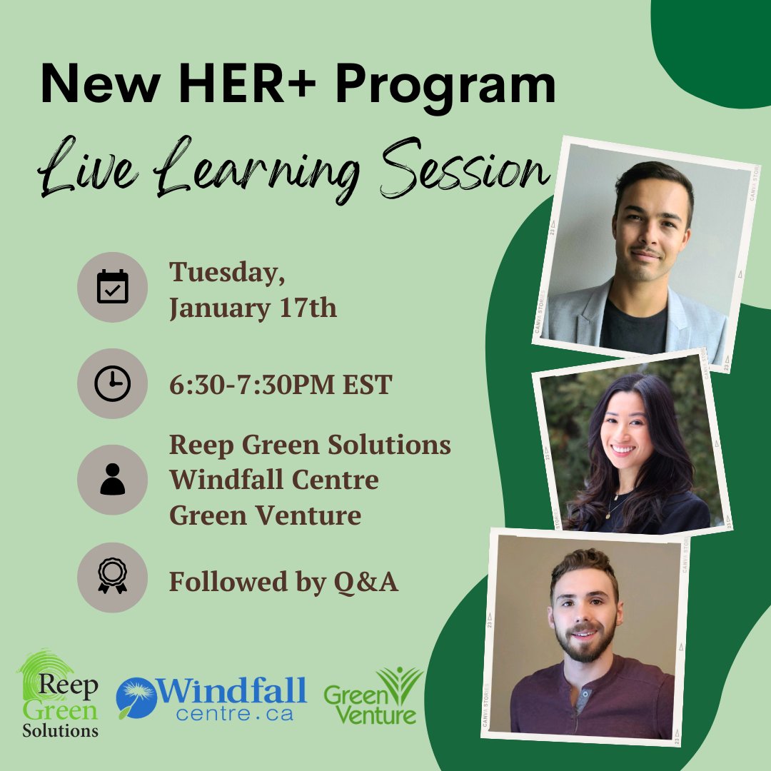 WindfallCentre's tweet image. HAPPENING TODAY! Join Windfall Centre, @ReepGreen&amp;amp; @Green_Venture for the Home Efficiency Rebate Plus (HER+) Webinar@ 6:30pmEST
The program, a partnership of #EnbridgeGas&amp;amp;Canada's #GreenerHomesGrant offers up to $10,600 rebate on eligible retrofits
👉bit.ly/3Fw9Fbs