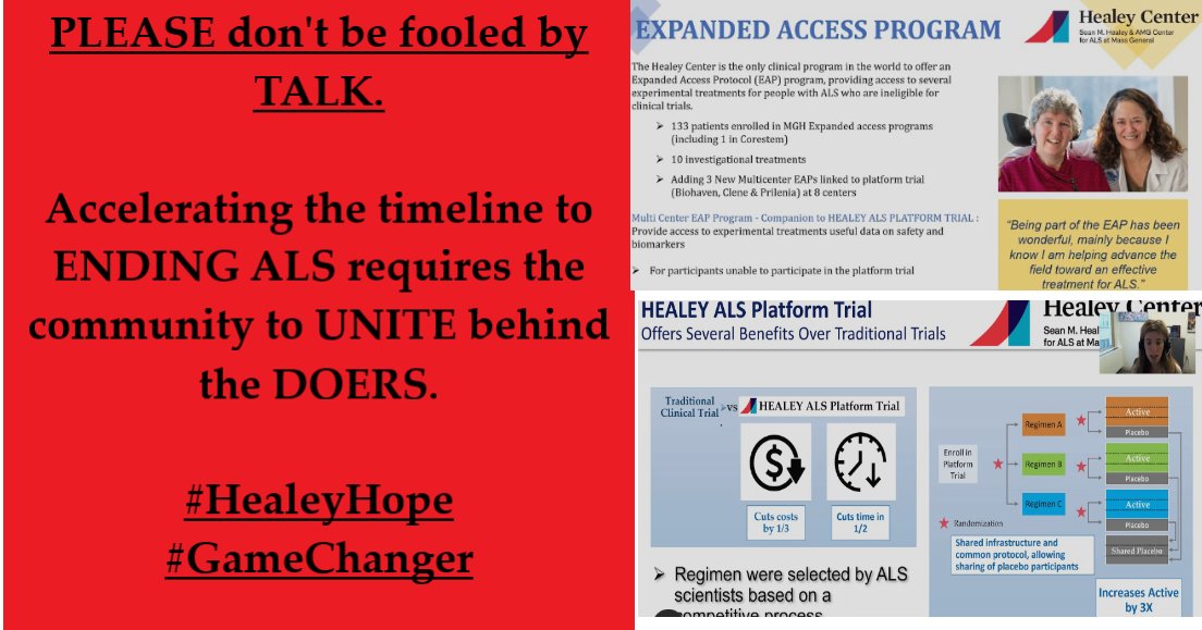 MinoShah's tweet photo. MANY companies with #ALS treatments are waiting &amp; applying to be a part of the @MGHNeurology Healey Center #PlatformTrial.

Does it make sense to pump more of the VERY LIMITED $$ into @ALSTDI which has accomplished next to nothing in 23 years &amp; >$100 million donated?  #MoneyPit https://t.co/IwWHoQjsnF