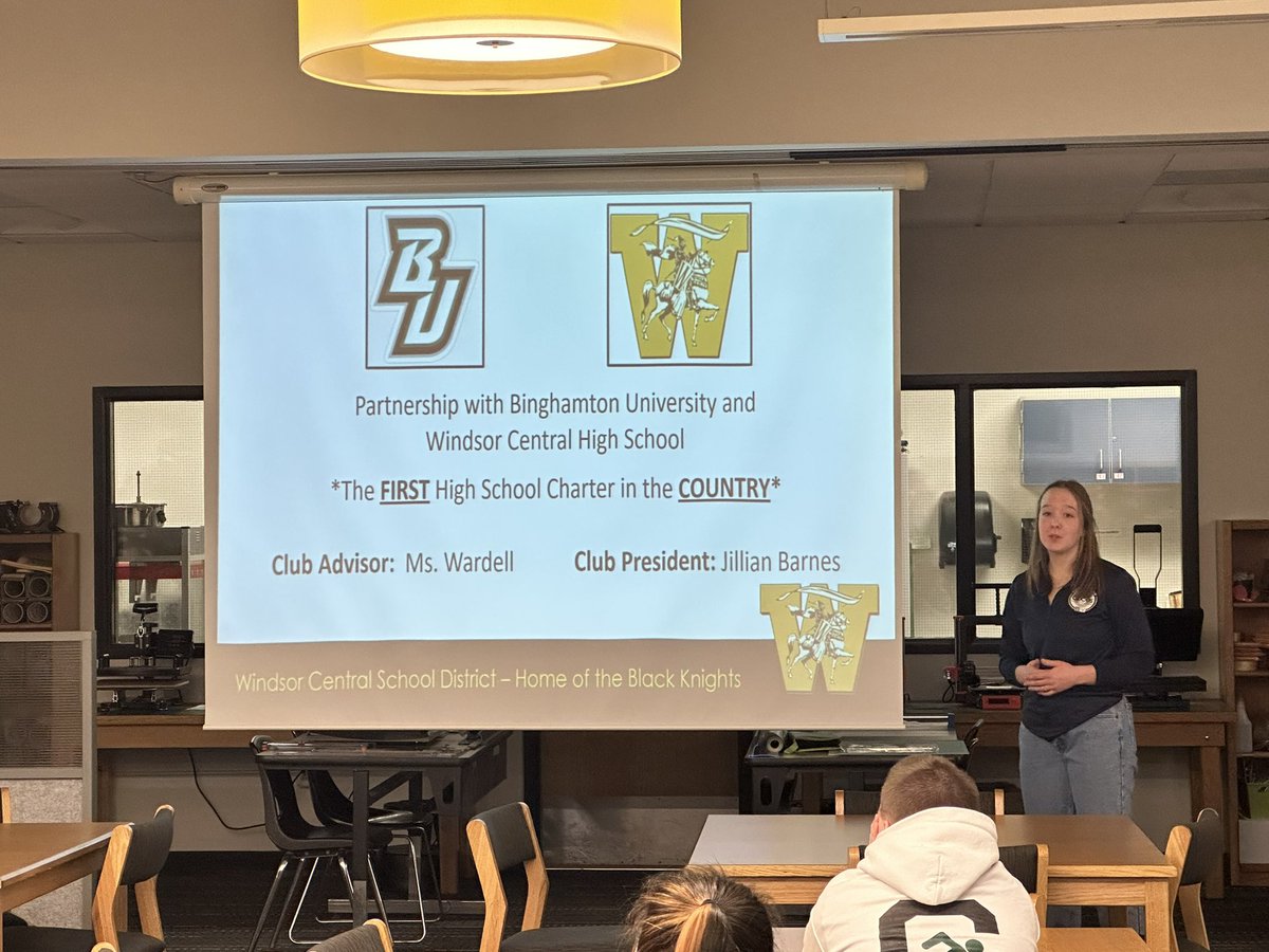 TYoungsWCHS's tweet photo. Excited for our partnership with Binghamton University on our new FLY (Financial Literacy for Youth) Charter!  Potentially the first high school FLY Charter of its kind! @Windsor_CSD @WBKANDREWS https://t.co/2CaMjda2u7