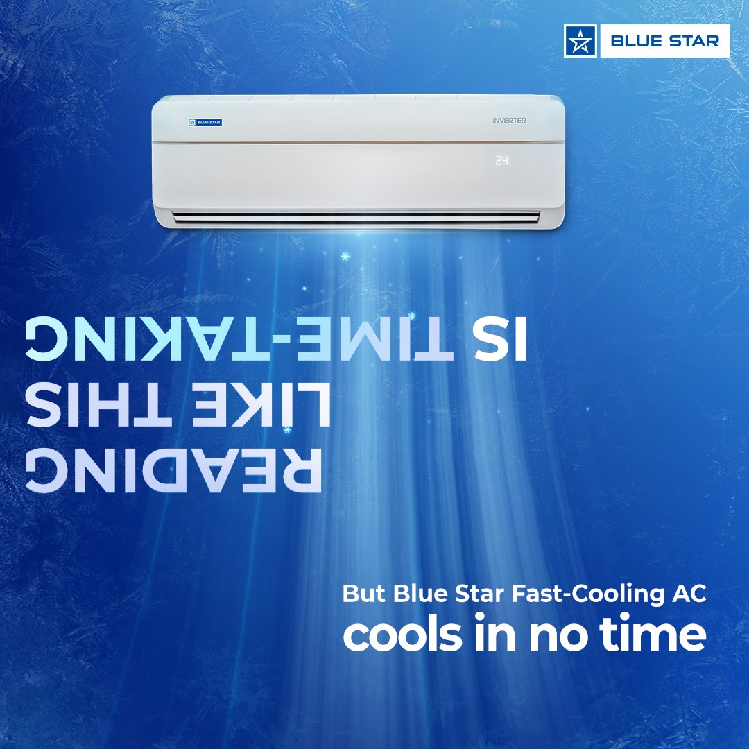 Wait no more! Just get the right AC to live a cool and comfortable life. 
.
Blue Star Fast-cooling AC - quick comfort in a snap

#BlueStarAC #BlueStarAirConditioner #SplitAC #AirConditioner #FastCoolingAC #CoolsInNoTime #BestAC #ACMeme #FastCoolingFeature #Winters