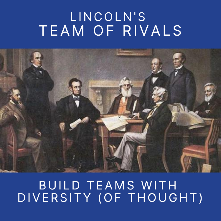raiser_bar's tweet photo. (1/2) History teaches us that a leader's success often hinges on the team they build. Lincoln's 'Team of Rivals' is a prime example. Employers use interview process to build their 'Team of Rivals' by hiring diverse candidates with different perspectives. 
#BarRaiser  #HiringTip https://t.co/EszzTyBSms