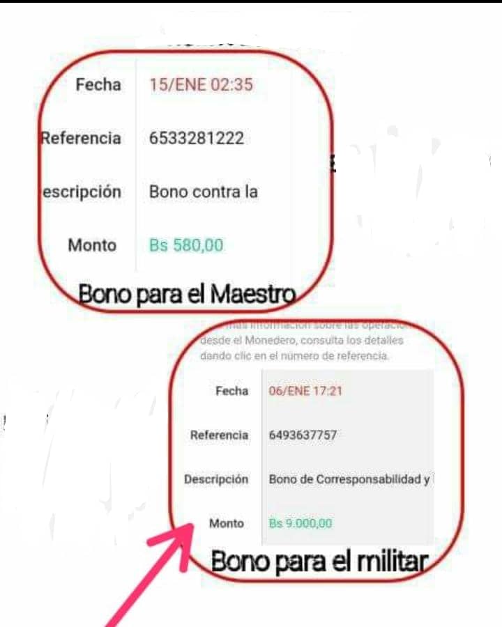 #16EneTodosALaCalle Observen el Bono de la Patria al Maestro y El Bono de la Patria al Militar. #17Enero2023 #17Enero #16Ene #16Enero #16EneJornadaNacionalDeProtesta
