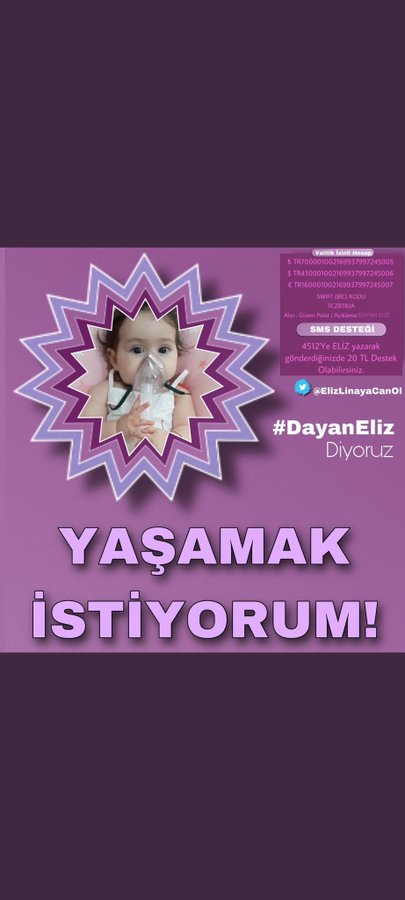 Eliz'in sizlere ihtiyacı var. Tüm dostlarımı #DayanEliz diyerek tweet atmaya davet ediyorum.