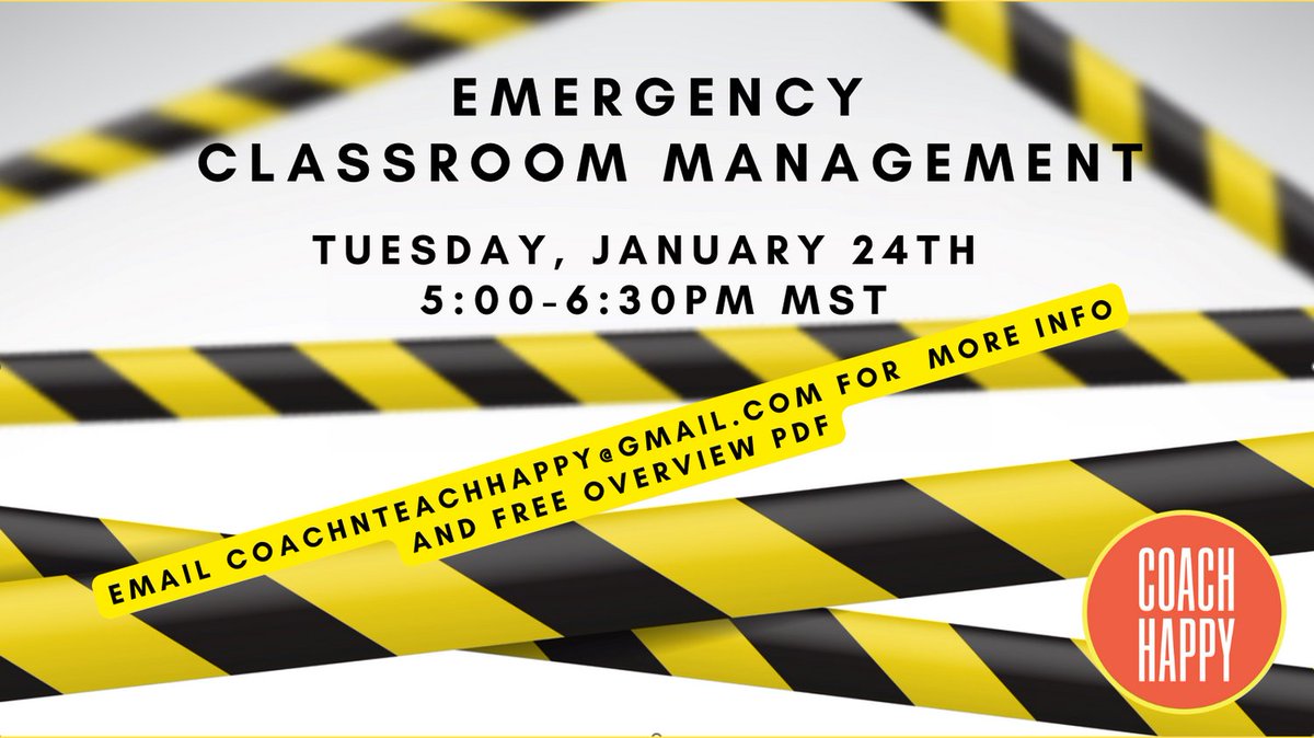 Join us next Tuesday as we review successful classroom management plans. Email coachnteachhappy@gmail.com for more info and a free overview PDF.