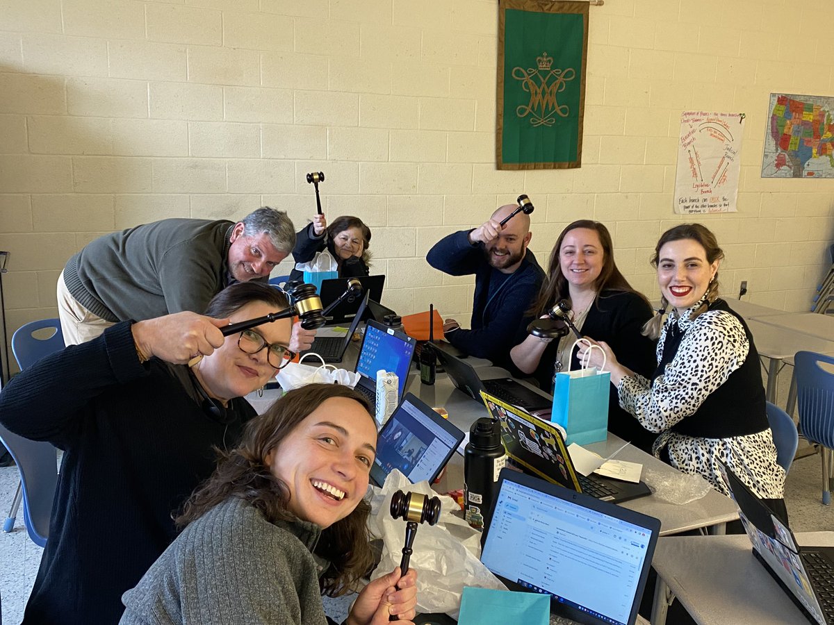 MsHSabol's tweet photo. When the best coach ever @CarmenAndersen gifts your team their own GAVELS for our upcoming mock Congress >>>> 🤗🥳 Nothing gets #GMSCivics teachers excited like parliamentary procedure! @GlasgowMS https://t.co/CxMhvTvEem