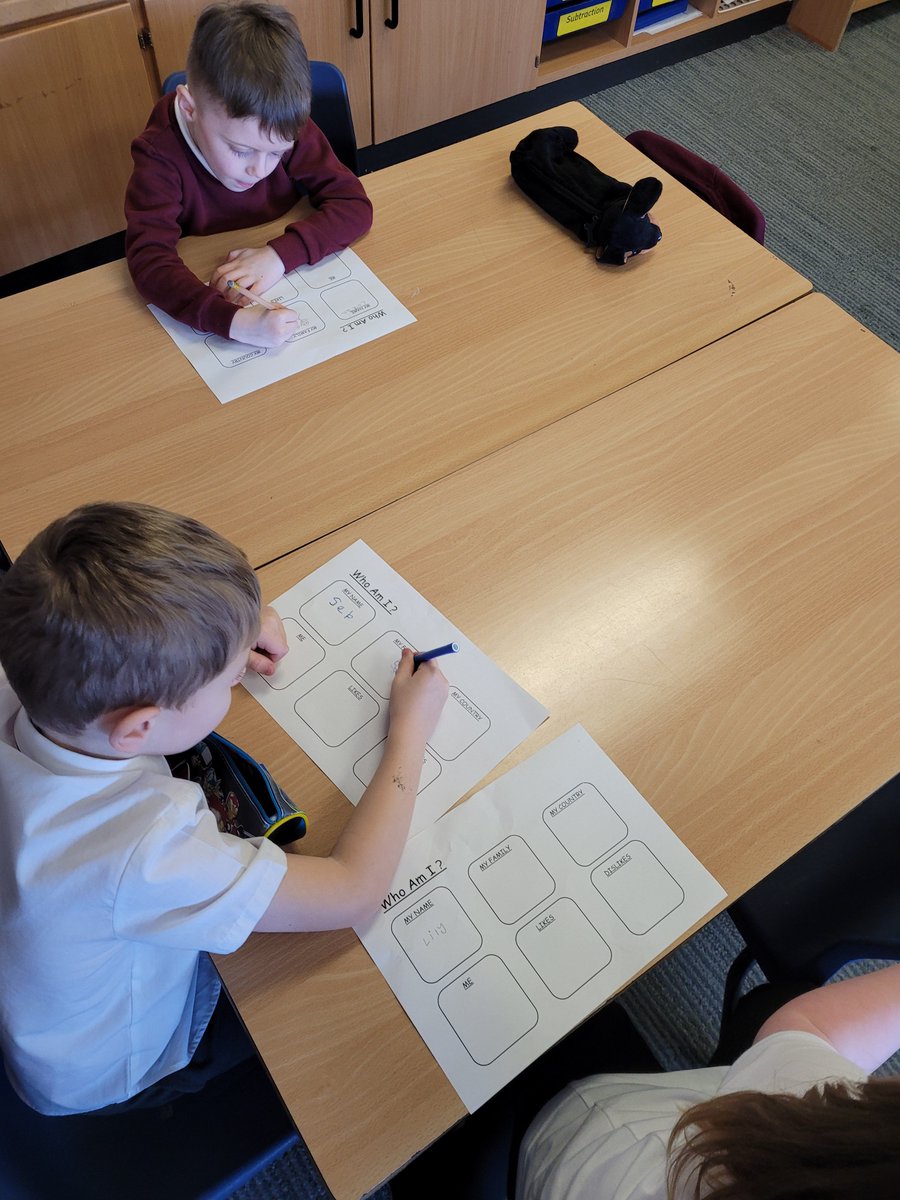 StMichaelsRCY's tweet photo. This afternoon in P2/1, we were learning about Article 7 &amp; 8: 'You have the right to an identity!' We had great discussions about why it is good to be different! 😊 then we completed a 'Who Am I?' Worksheet 🤩 @CROinverclyde @StMichaelsP2_1 @SMPG1964 https://t.co/wG1V6MkAki