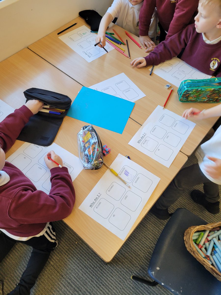 StMichaelsRCY's tweet photo. This afternoon in P2/1, we were learning about Article 7 &amp; 8: 'You have the right to an identity!' We had great discussions about why it is good to be different! 😊 then we completed a 'Who Am I?' Worksheet 🤩 @CROinverclyde @StMichaelsP2_1 @SMPG1964 https://t.co/wG1V6MkAki