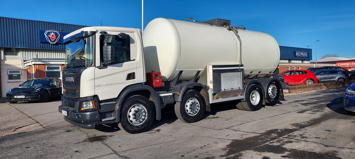 RWKeltruck's tweet photo. Freightage have done a great job in the remounting of their reconditioned Milk Tanker bodies onto their first two of six new Scania P 410 8x2*6 XT chassis cabs! Well Done!!! 👍 https://t.co/mcHgdzXXXo