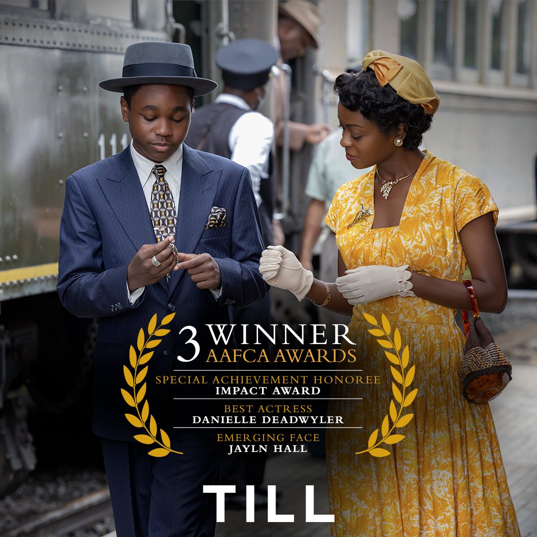 Congratulations to Danielle Deadwyler, Jalyn Hall, and #TillMovie for their @theaafca Awards wins!