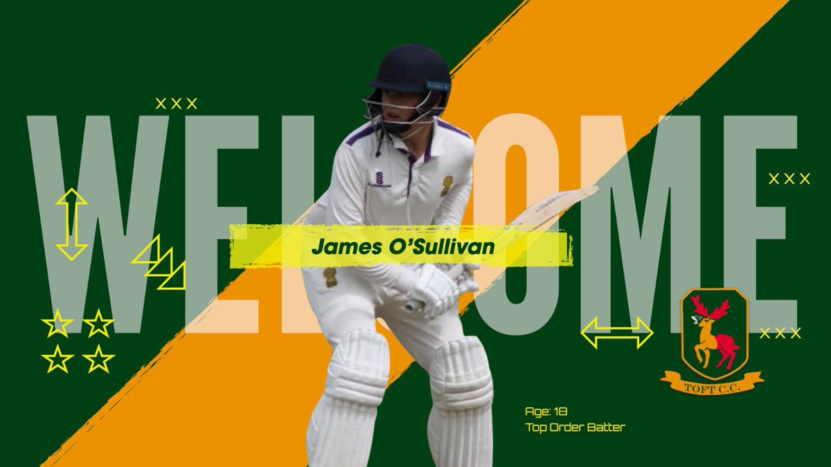 Welcome to Toft CC James O’Sullivan!

James, age 18, is joining us to bolster our top order batting options

Currently attending training at Worcestershire CCC during the winter, James joins us form Oulton Park and we’re very excited to see him make an impact at Toft this season