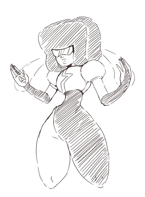 まぁそれはそれとして息抜きにスティーブンユニバースのガーネットとパールを描いていたのだ 