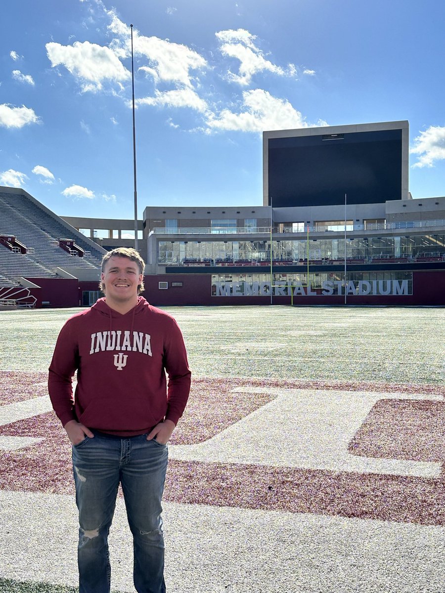 gavinpatrick48's tweet photo. Blessed for the opportunity to visit @IndianaFootball today! #LEO @CoachAllenIU @coachryanhansen @CoachDFriend @MaureyBland6 https://t.co/4eBcRuUQk6