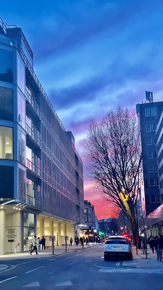 Sunset on <a href="/uclh/">UCLH</a> #ProtonBeamTherapy in Grafton Way Building this evening 🌅