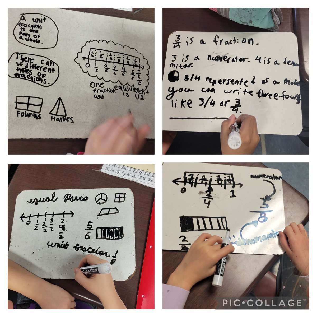 We started with a brain dump for #retrievalpractice since we are returning to fractions this week. We remembered a lot of knowledge to get our brains ready to practice & learn more about fractions #FCPSMBE