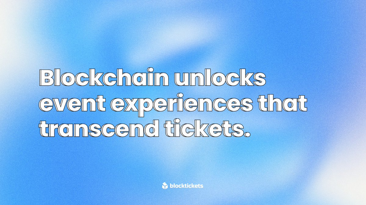 getblocktickets's tweet photo. #Blockchain unlocks event experiences that transcend tickets.

Stoked to share new #Blocktickets features with everyone in the coming weeks!

#NFT #web3 #nftticket #crypto https://t.co/MXWCdx6mZD