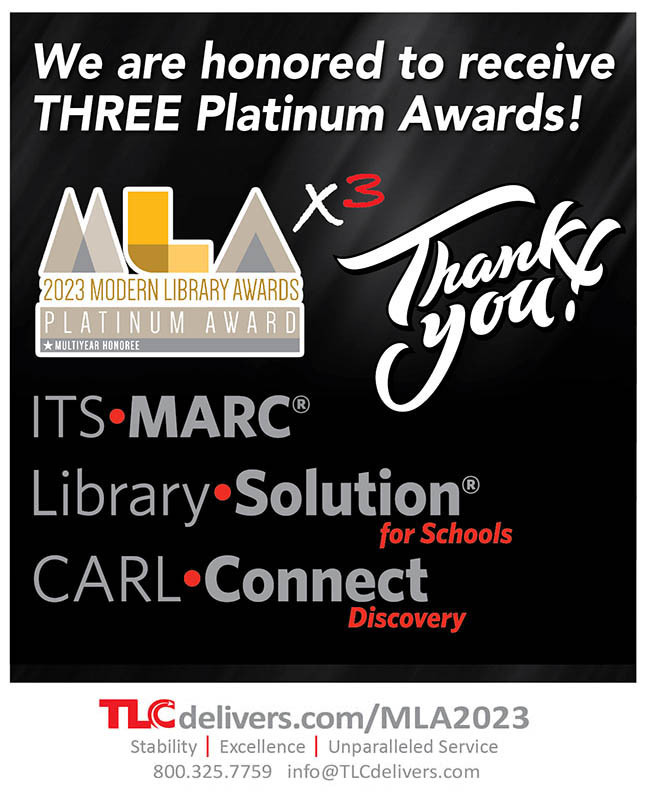 TLCdelivers's tweet photo. Thanks to our customers, TLC has received 3 platinum Modern Library Awards!
🏆 CARL•Connect Discovery for its Grouped Title Display - #FRBR catalog
🏆 Library•Solution for Schools - as a #schoollibrary ILS
🏆 ITS•MARC for over 81 million MARC records - #cataloging https://t.co/nufIj9Zezj