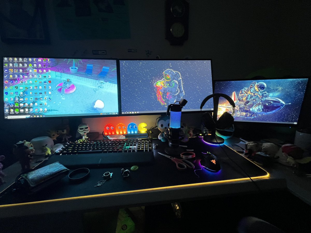 This is my new setup. I needed a third monitor to keep discord up while I do work on the other 2 monitors. Also convenient for gaming as well.