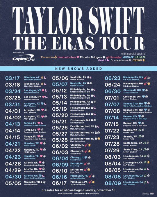 🏟️ | Today marks just 2 MONTHS until the #TSErasTour officially kicks off in the USA — which show(s) are you going to? 