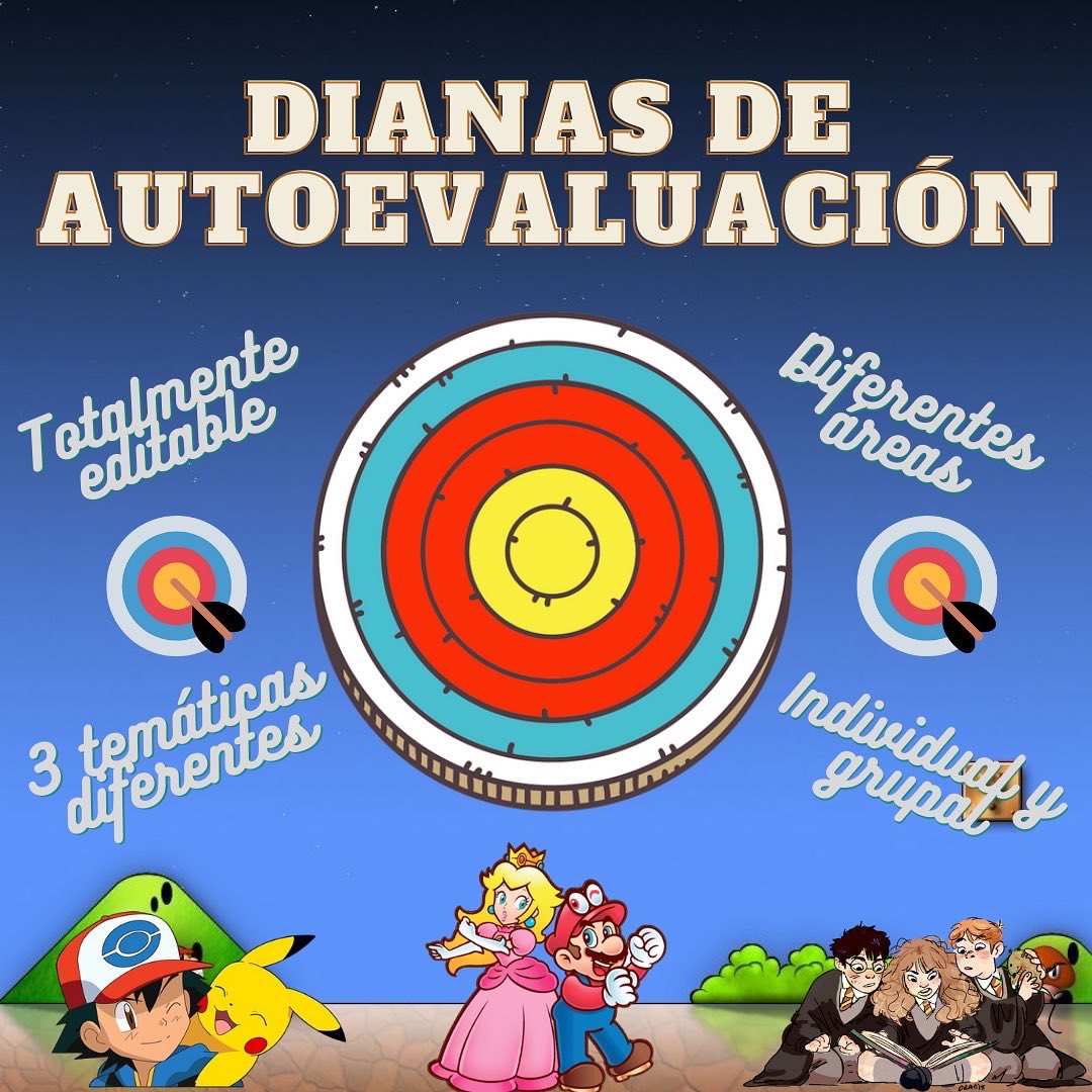 Querido twitter… Pese a q últimamente estás algo travieso,aquí te traigo unas dianas para la autoevaluación y coevaluación, editables y reutilizables! Con 3 temáticas diferentes y divididas en áreas y aspectos como libreta, equipos o actitud. Disfrútalas linktr.ee/guille_buedo
