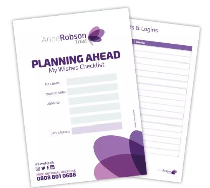 AnneRobsonTrust's tweet photo. Have you thought about what you would like to happen if you become #terminallyill?

Our ‘My Wishes’ guide gives advice on how to have these difficult conversations, please click here to view: https://t.co/WCCDTBnOBu

#TuesdayThoughts #MyWishes https://t.co/vvXEx4Txje