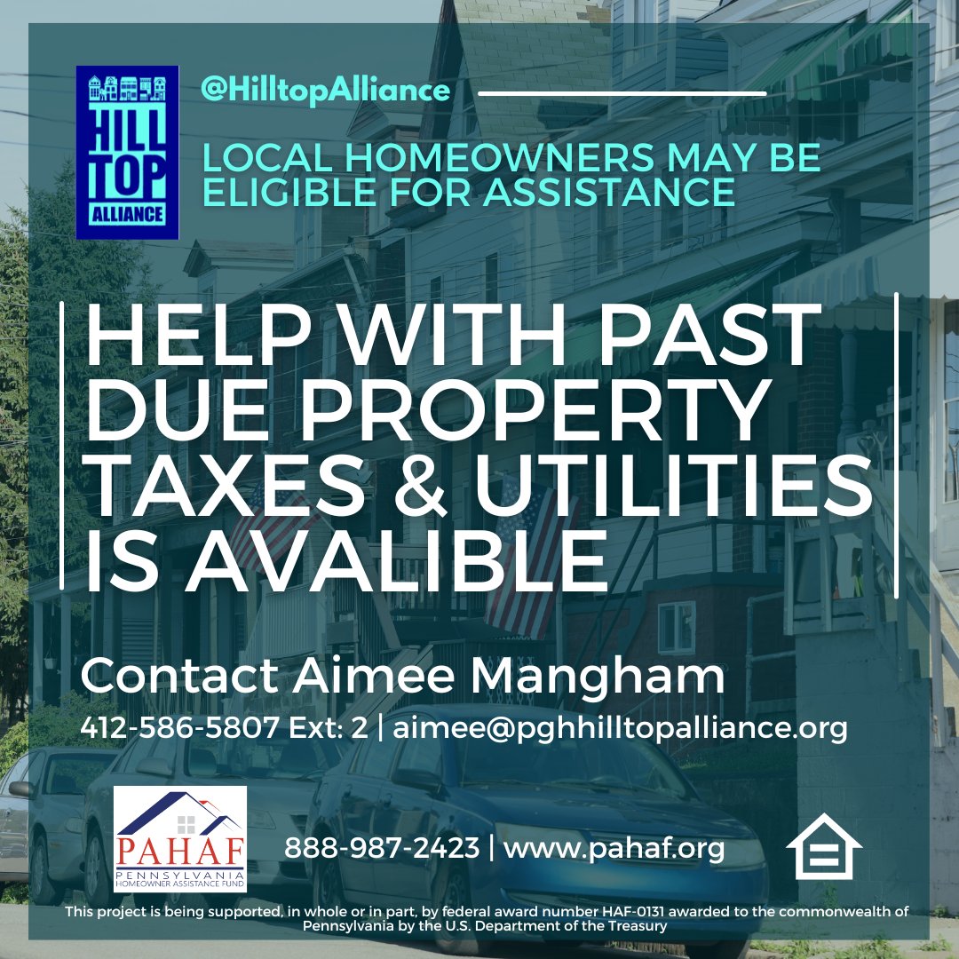 Local homeowners impacted by COVID-19 and facing financial hardship may qualify for mortgage, utility and property tax assistance. 
pghhilltopalliance.org #Pittsburgh 
#AffordableHousing #Assistance #PAHAF