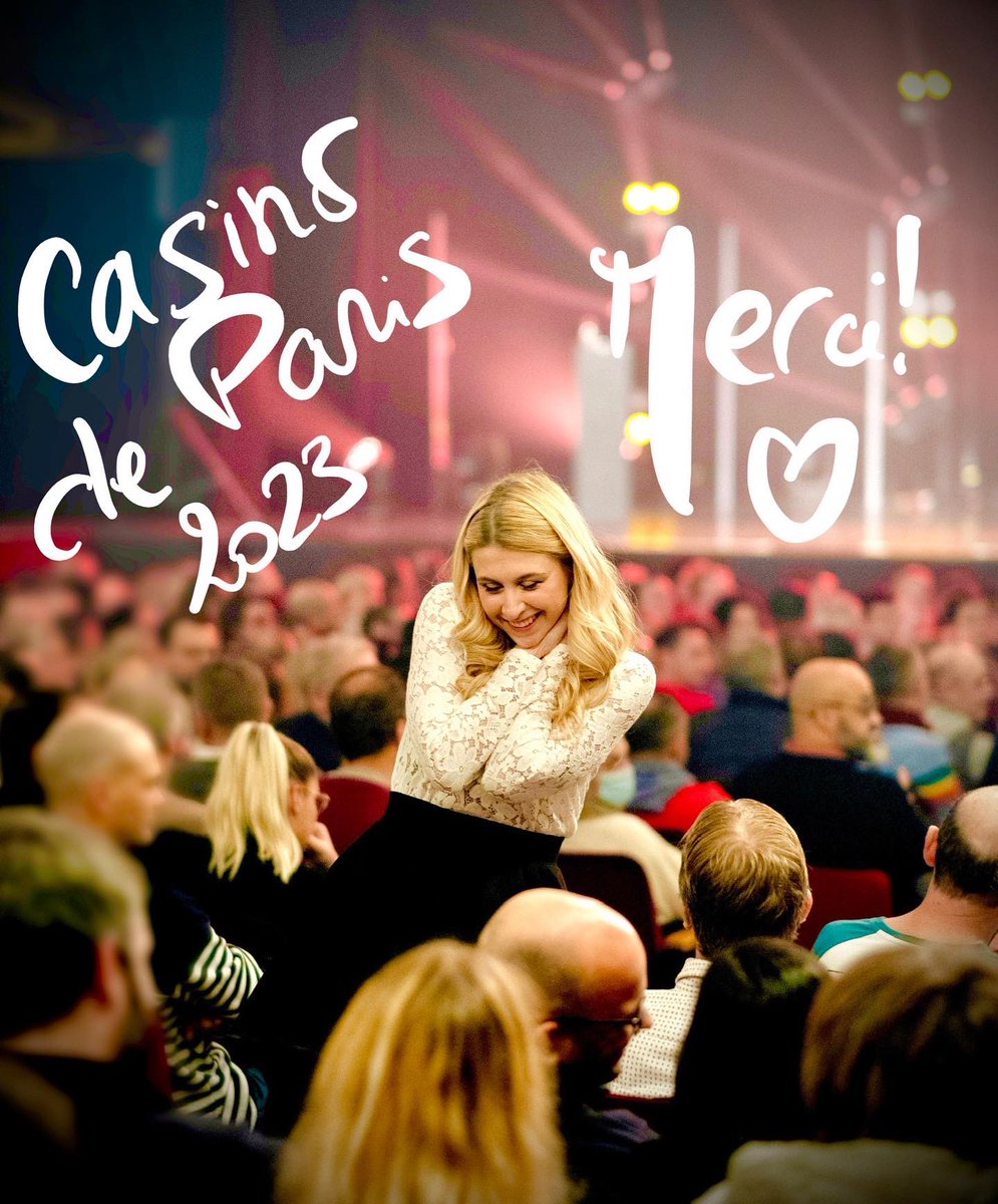 Vous étiez 6000 avec moi au Casino de Paris pour démarrer cette tournée 2023 ❤️

Merci pour l’accueil complètement fou que vous avez réservé à ce spectacle si spécial pour moi ❤️Je prends le temps de lire vos messages qui me touchent tellement 🥹🙏